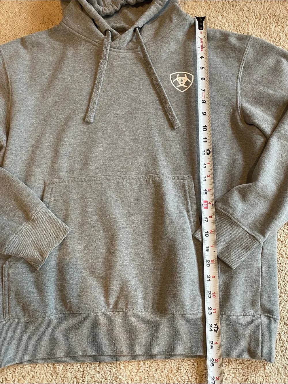 Ariat Heather Gray Pullover Hoodie with Shield Logo - Picture 2 of 5